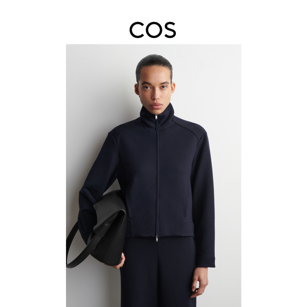 COS女装 标准版型夹克藏青色2025冬季新品1315071001