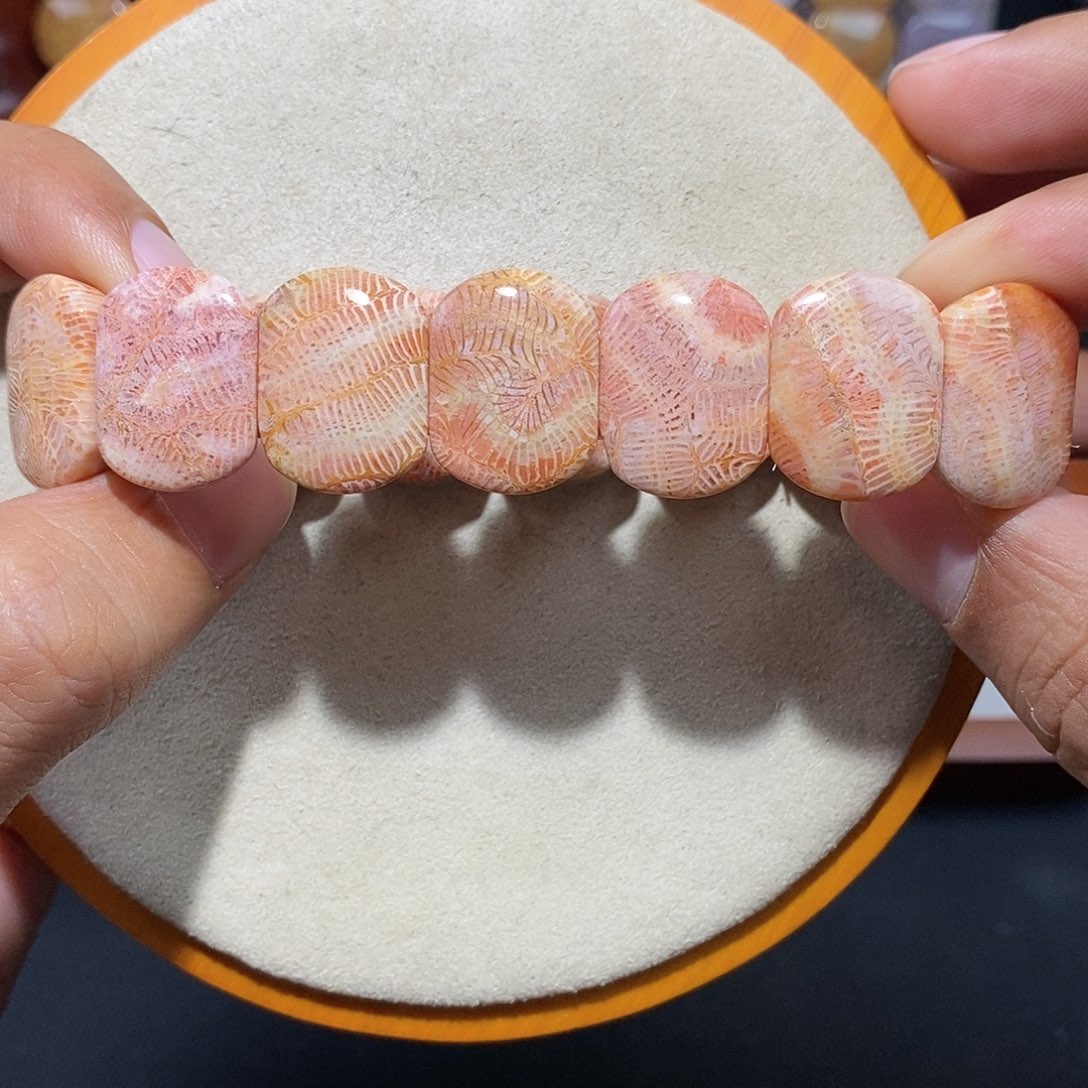 硅化珊瑚（珊瑚玉）手串未镶嵌龙骨凤13