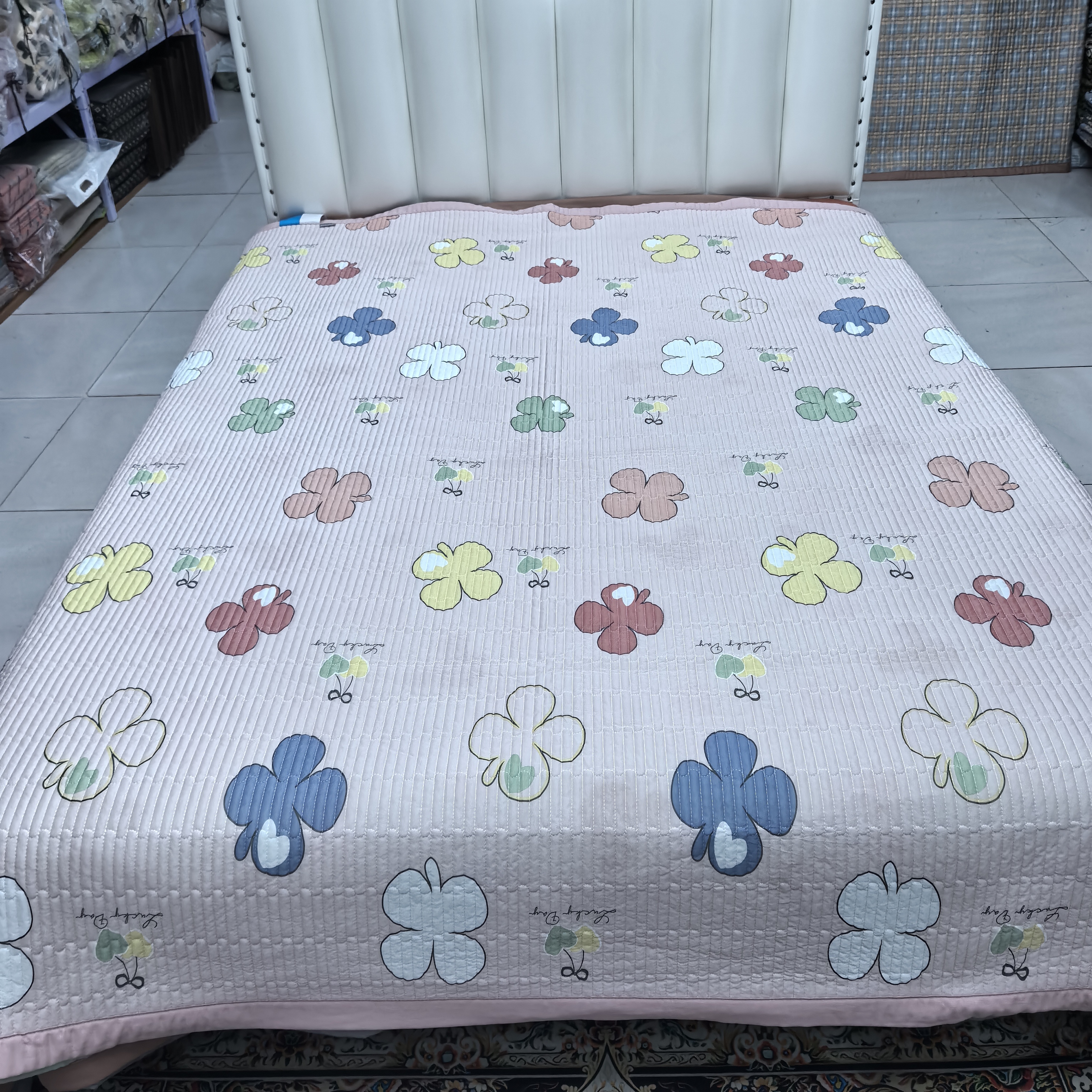 凉感丝凉席《粉色花朵》2米✕2.3米