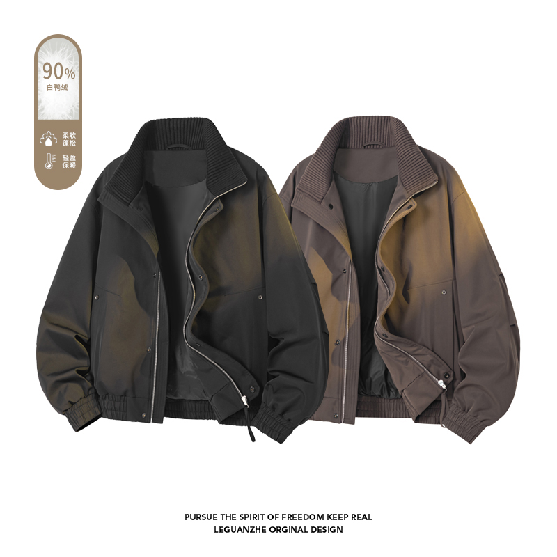 2025冬季新款港风白底大码90%白鸭绒羽绒服M4X2521特P249