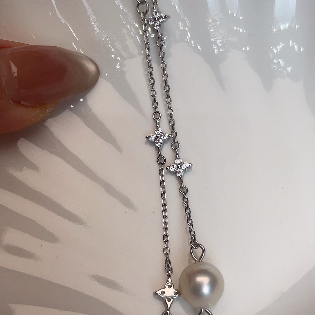 海水珍珠手绳银S925镶嵌