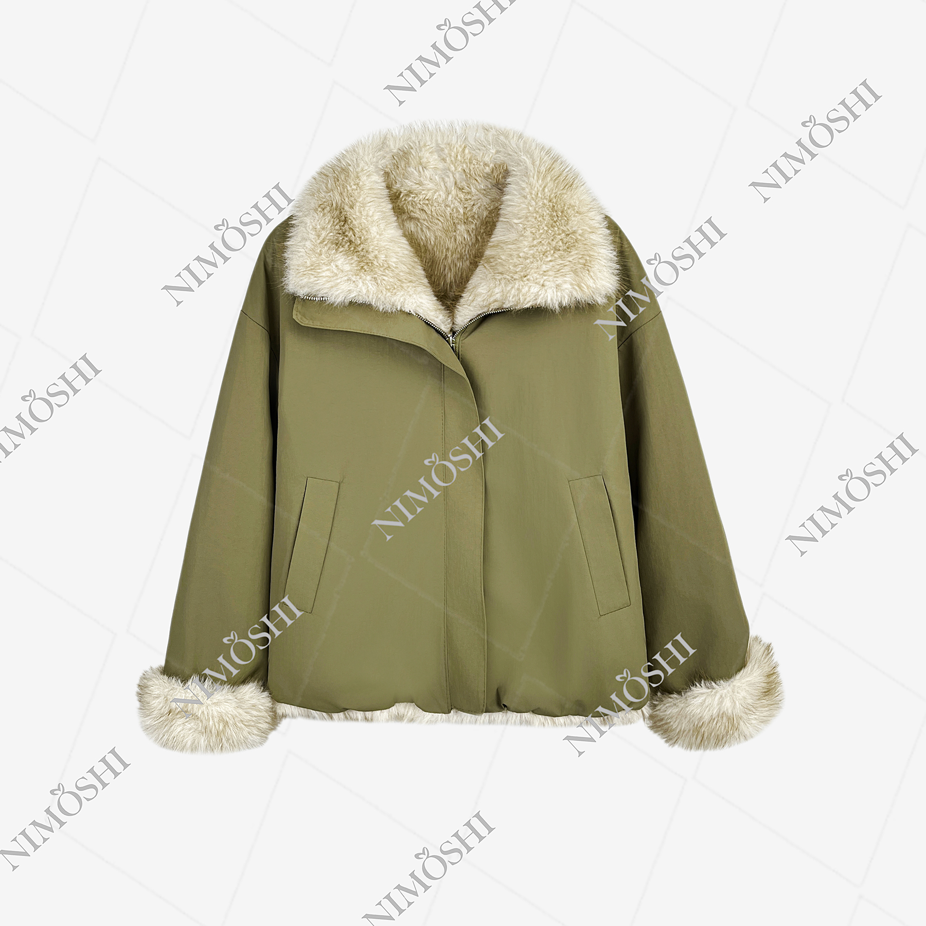 【丹丹】秋冬新款拉链宽松加厚夹克高级感气质外套Z0008