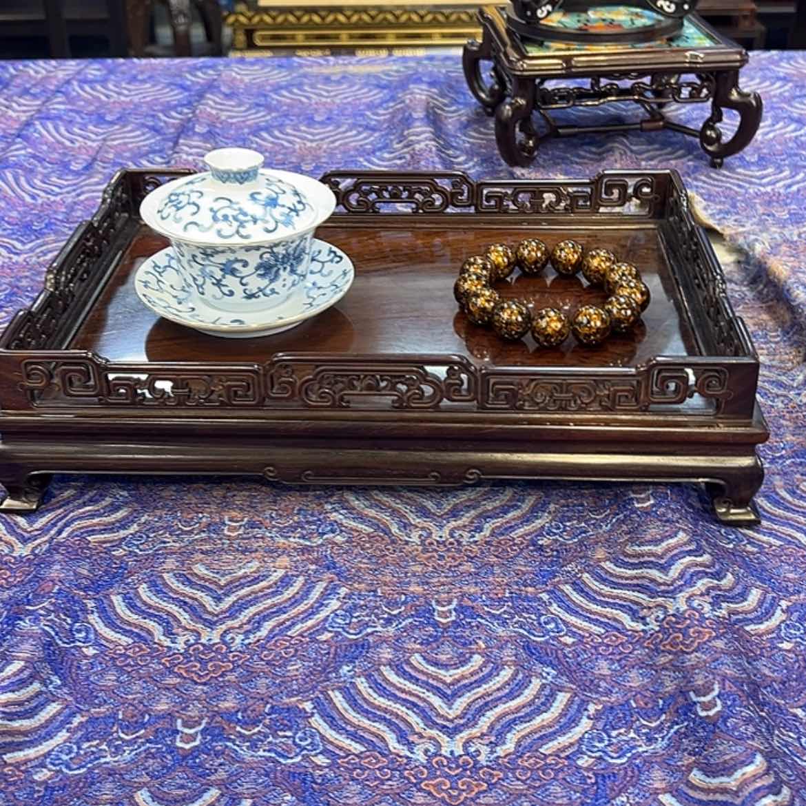 【闪购商品】红酸枝木类成套家具茶盘