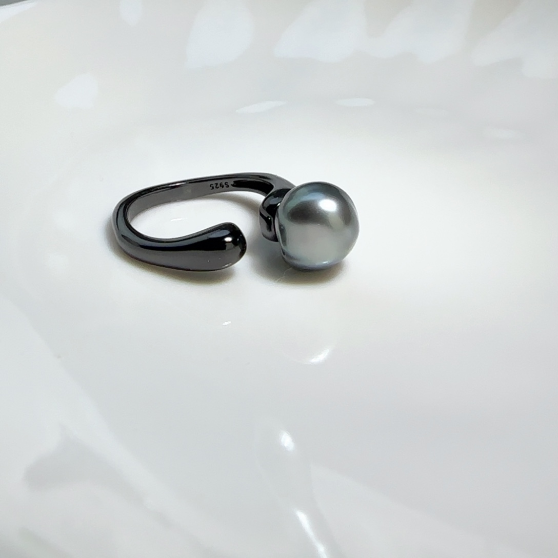 ****海水珍珠戒圈银S925镶嵌