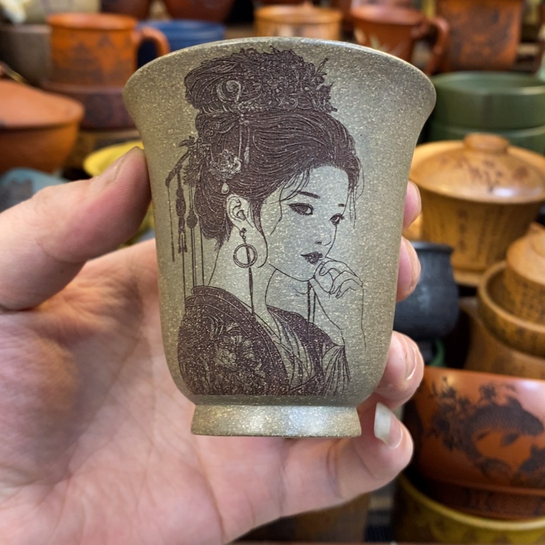 紫砂杯子宜兴全手工紫砂杯