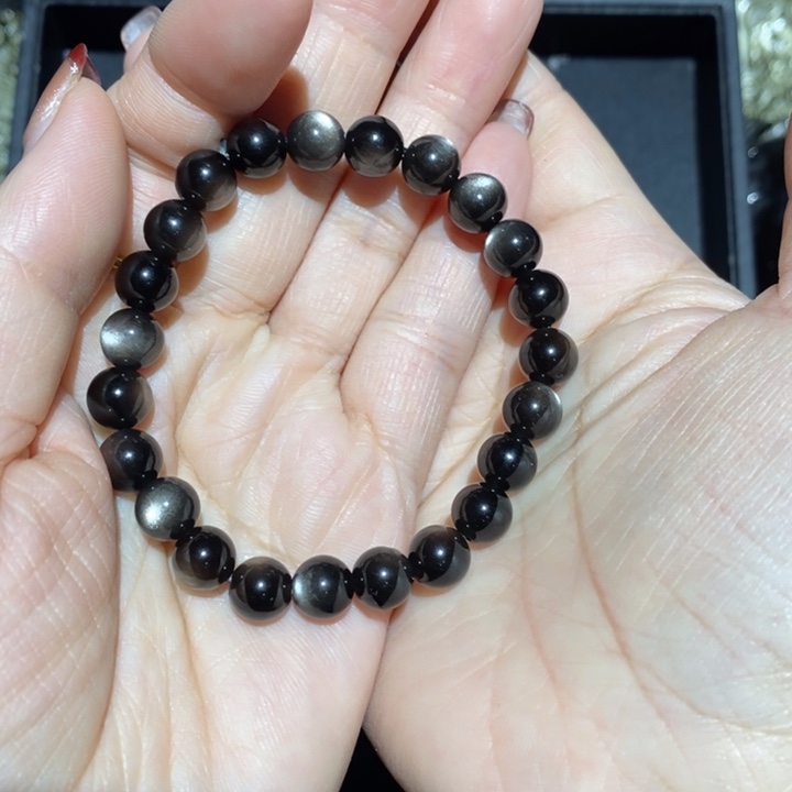 黑曜岩手链未镶嵌爱****子