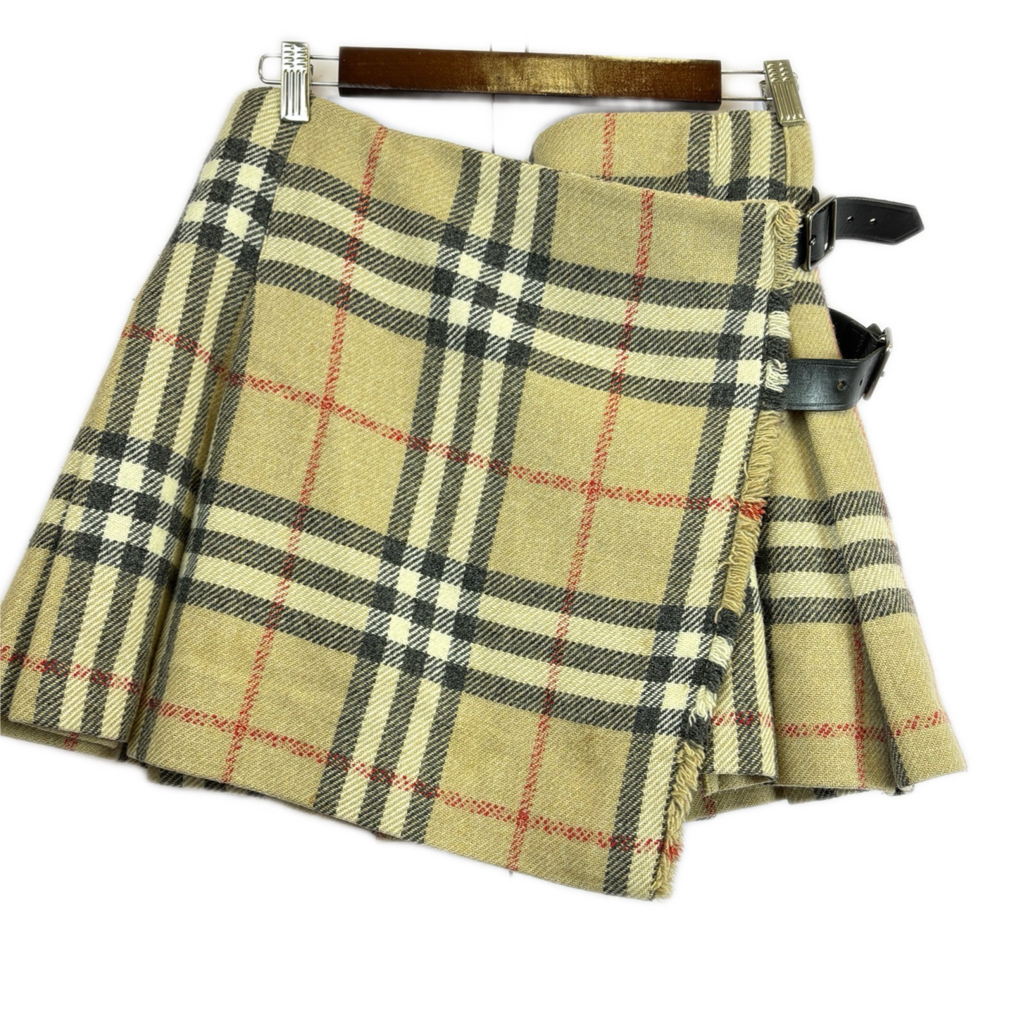 99新 BURBERRY/博柏利 02172 经典格纹短裙 uk8码