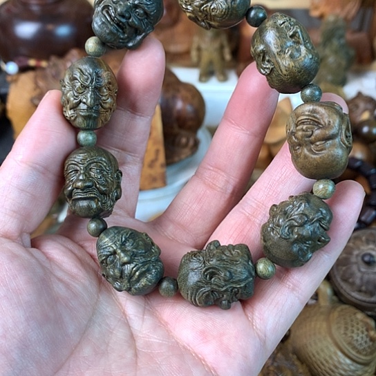 木绿檀木十八罗2.0手串