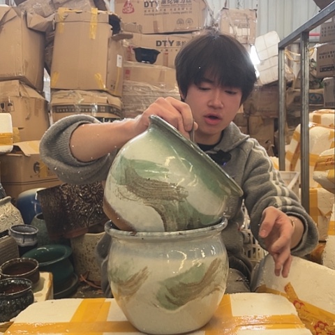 红陶宜兴紫砂花盆