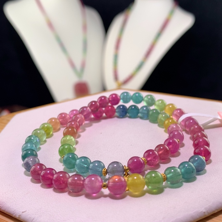 双色碧玺手链未镶嵌