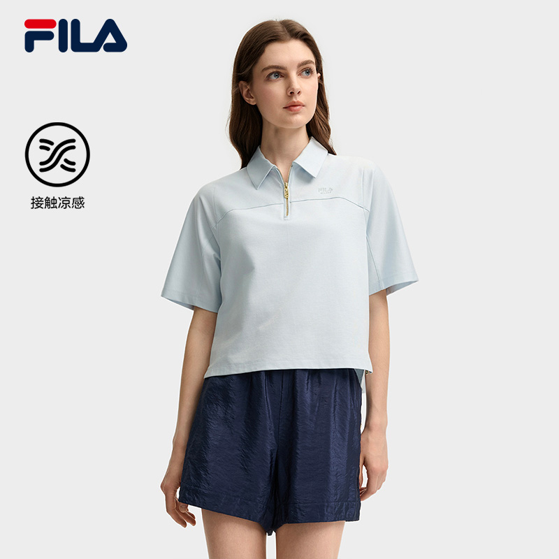 Fila/斐乐女子【25夏季新款米兰高定polo衫】凉感短袖F11W535106F