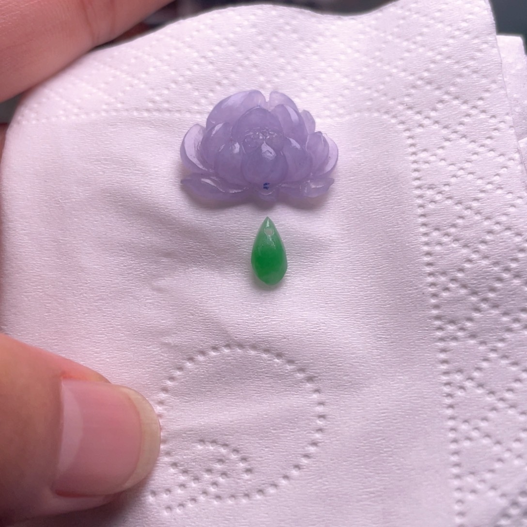未镶嵌定制翡翠冰紫莲花