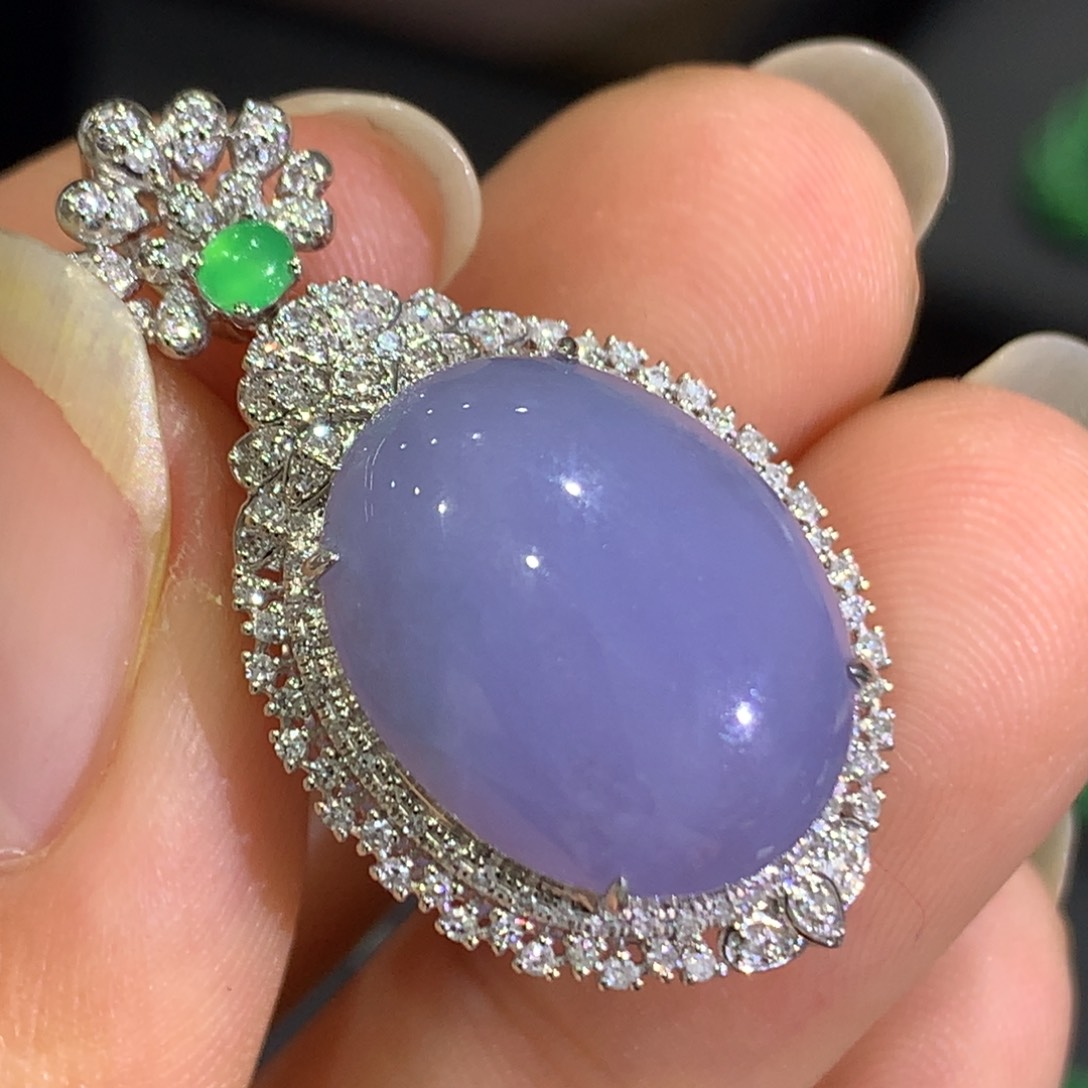 翡翠颈饰18K金镶嵌9、