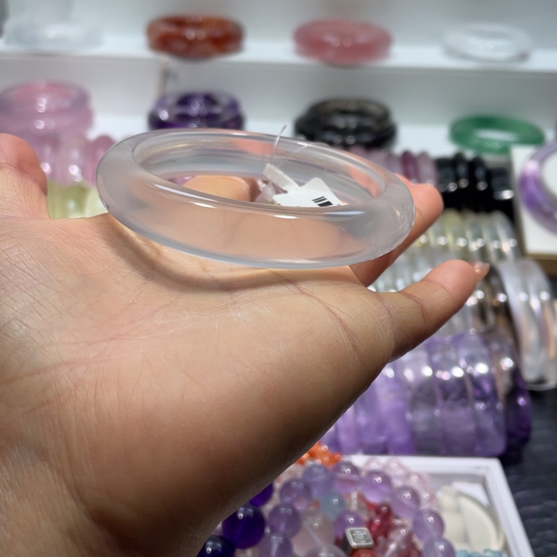 水晶手镯57圈口23号未镶嵌