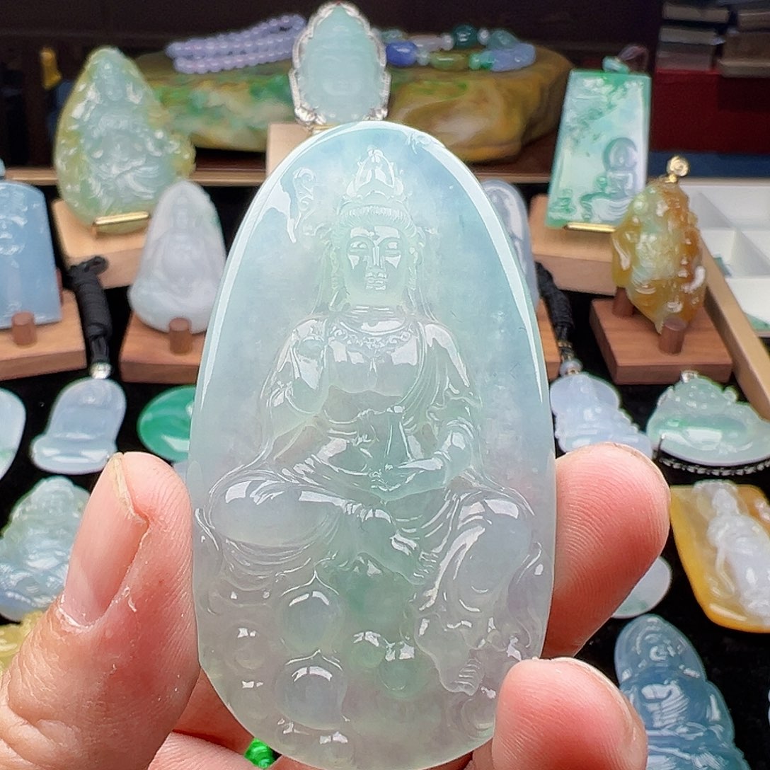 翡翠颈饰未镶嵌伟*宝天然缅甸翡翠吊坠