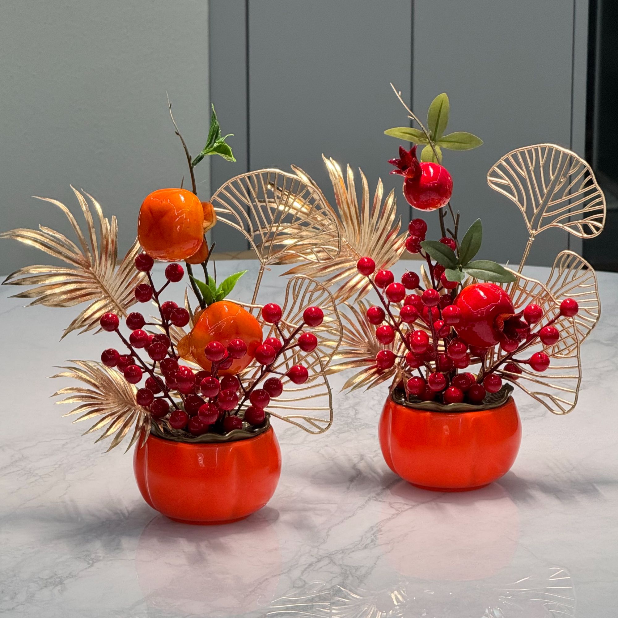 2025蛇年新年过年装饰柿子柿柿如意摆件乔迁之喜发财果家用客厅摆