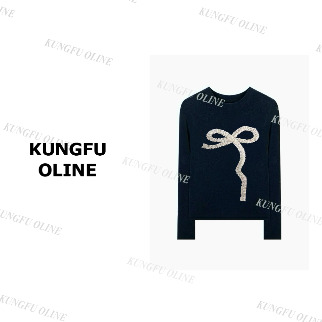 【桃桃】【蝴蝶结】CT40-52秋季流光风羊毛流行印花T恤