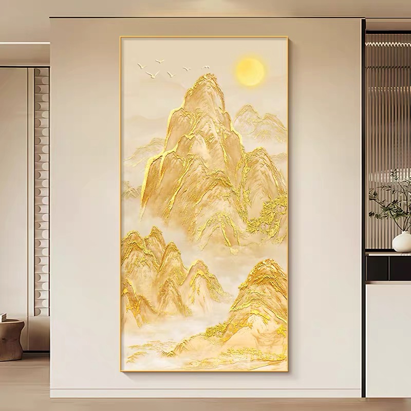 日照金山玄关装饰画现代简约风格适合客厅走廊过道