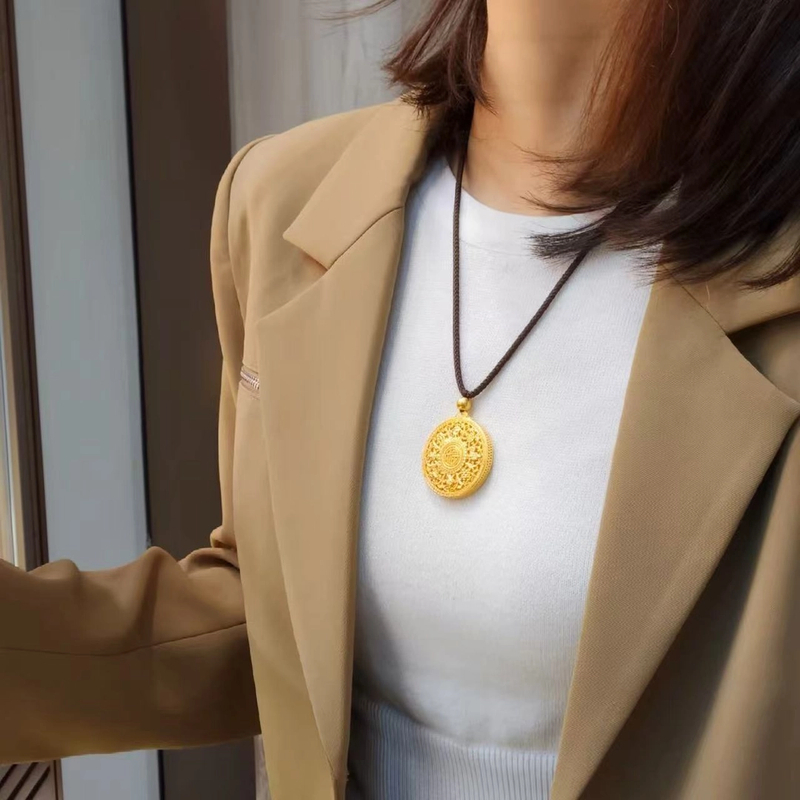 合金棉绳项链 【八宝罗盘黑绳】高端男女可带情侣1