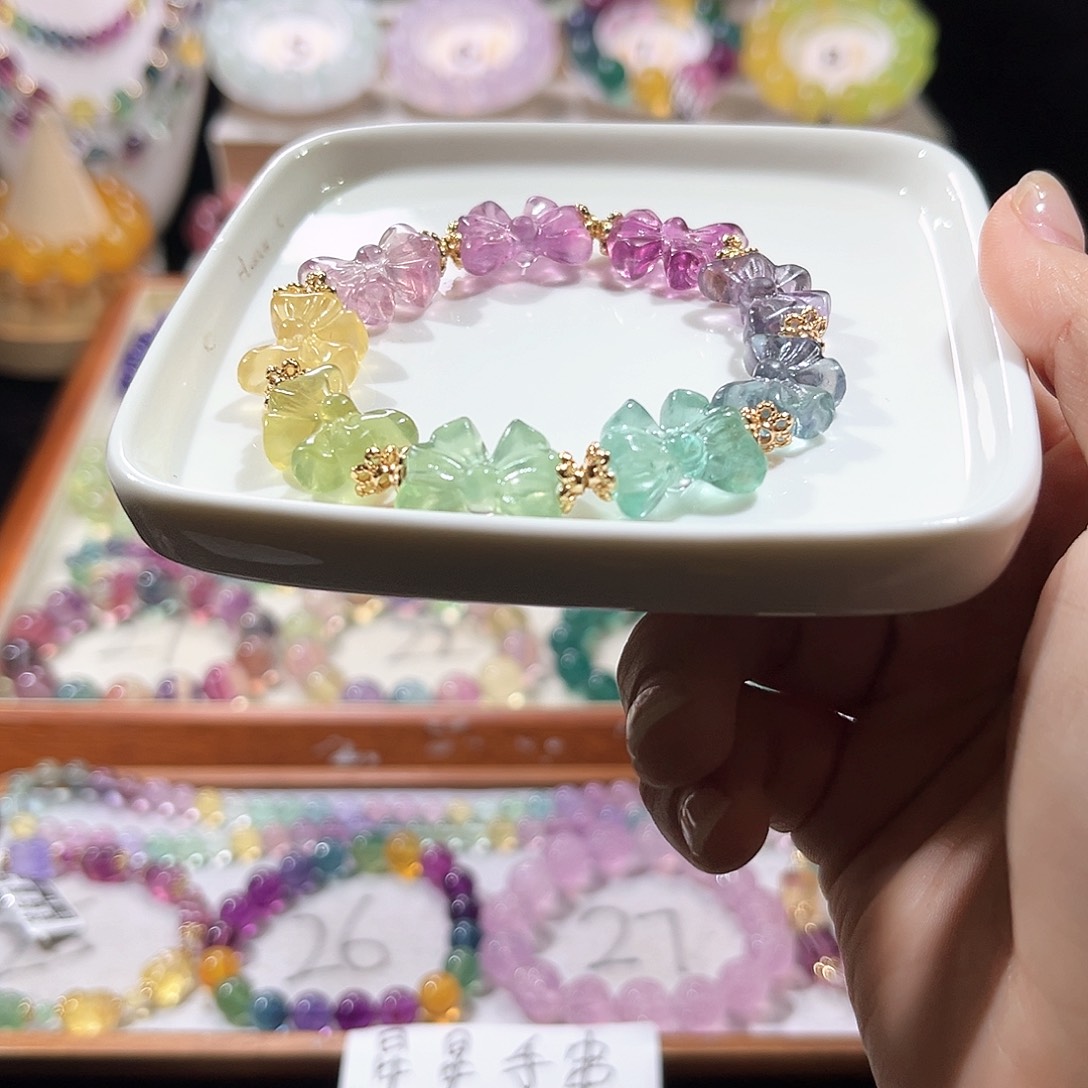 未镶嵌手链萤石蝴蝶结