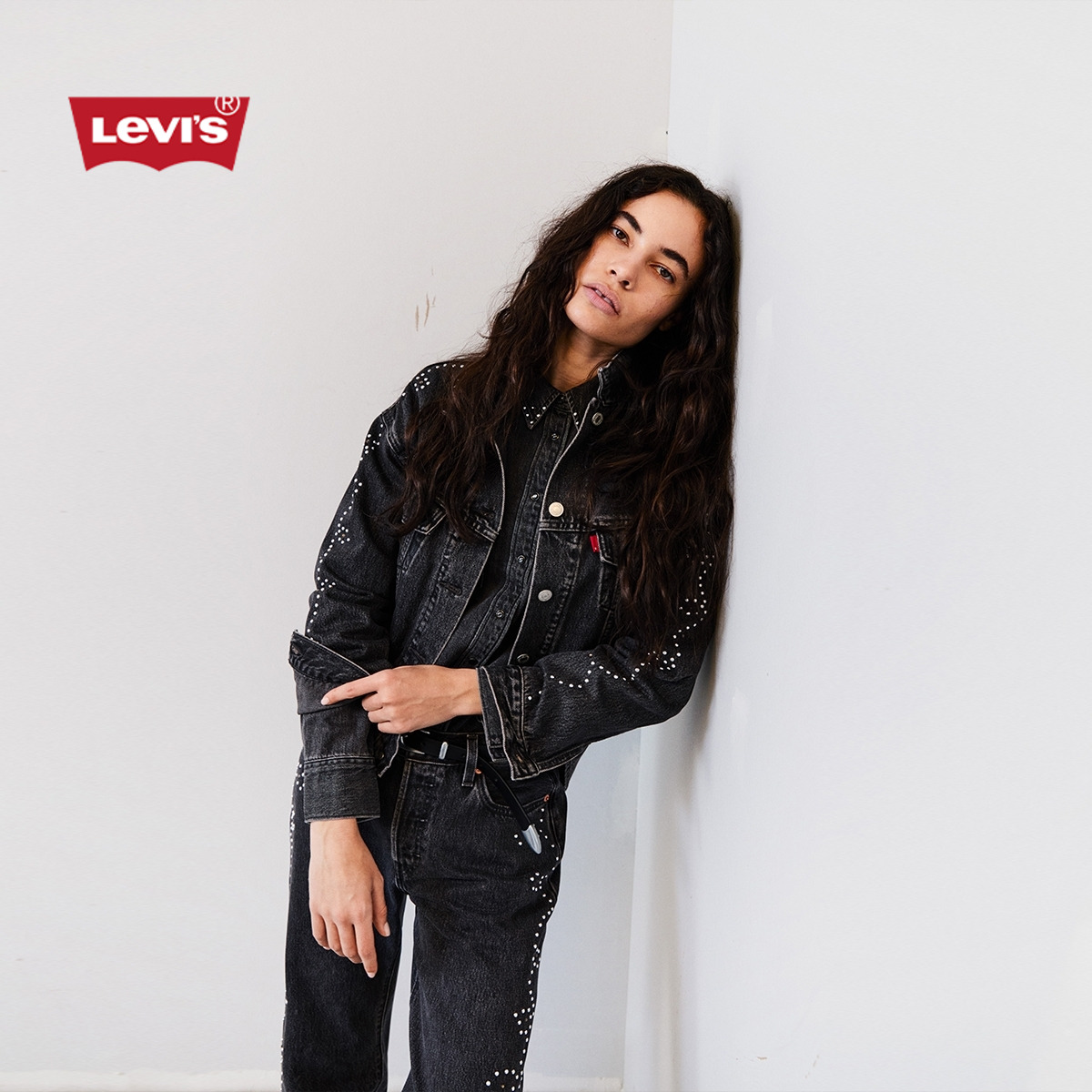【商场同款】Levi's李维斯25年秋季新款女士镶钻牛仔外套A9456-0003