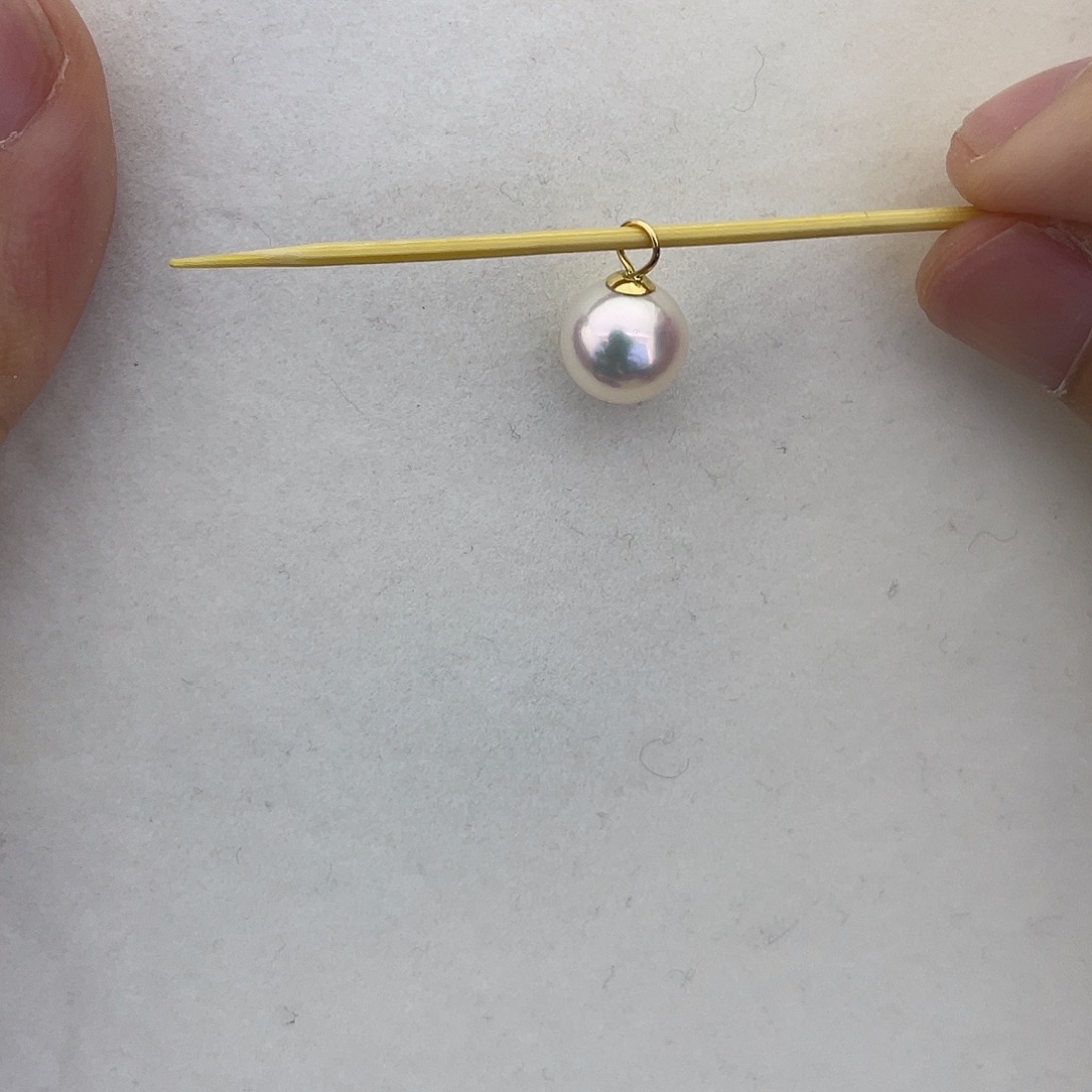 海水珍珠吊坠(赠链)18K金镶嵌8.5-9吊坠