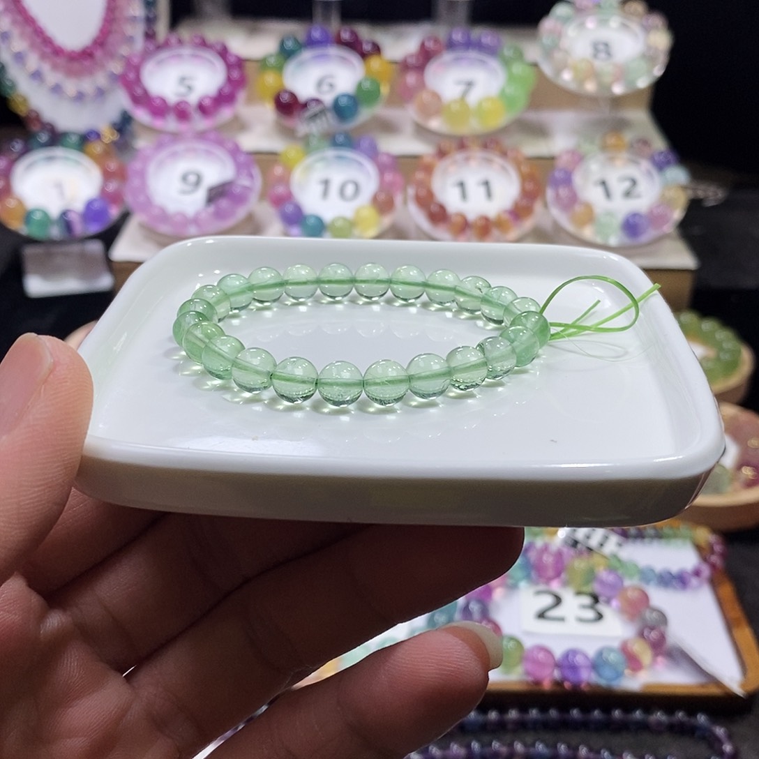 萤石手链未镶嵌薄荷绿7.5m