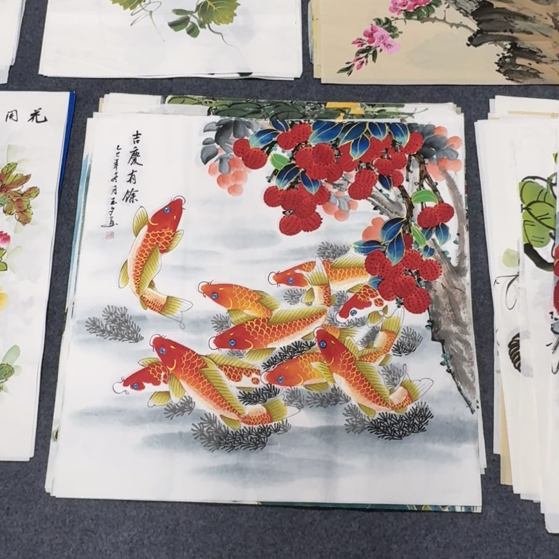 青***甬国画68×68吉利有余手绘画画画