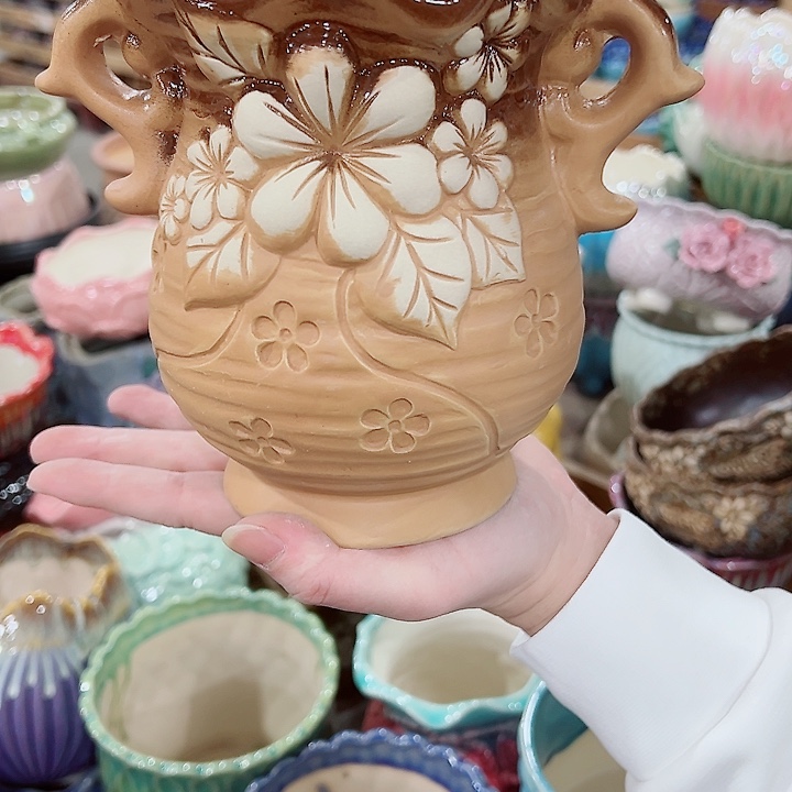 有孔，凑单福利满10元发货陶瓷多肉花盆！