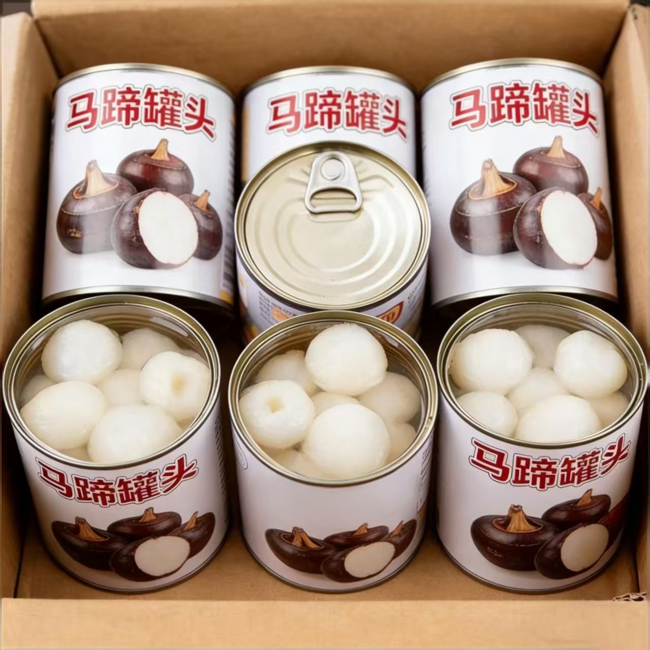 425克*4罐新鲜马蹄罐头整箱马蹄罐头当季荸荠新鲜批发无添加