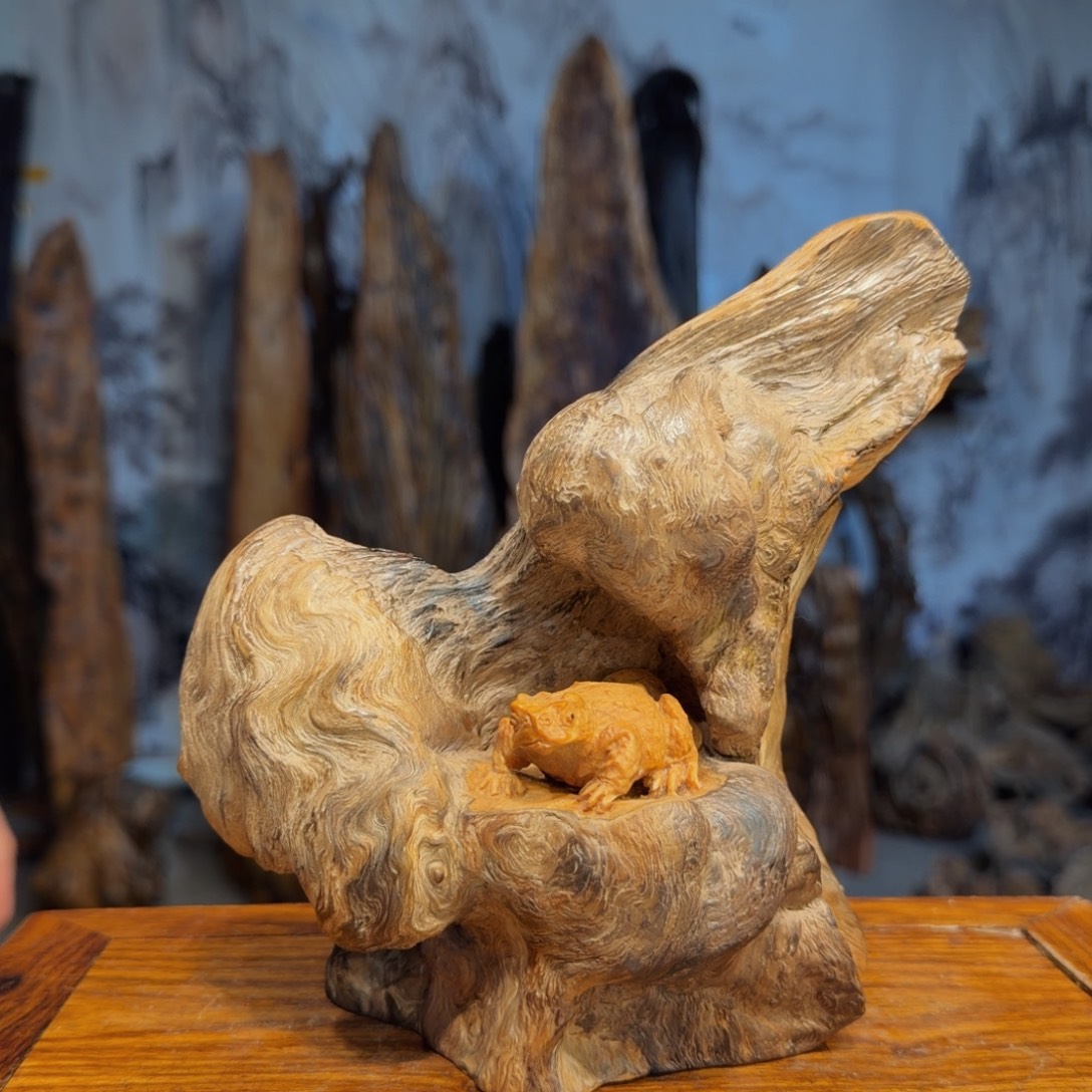 李***少木三丰琥珀木 天然摆件29