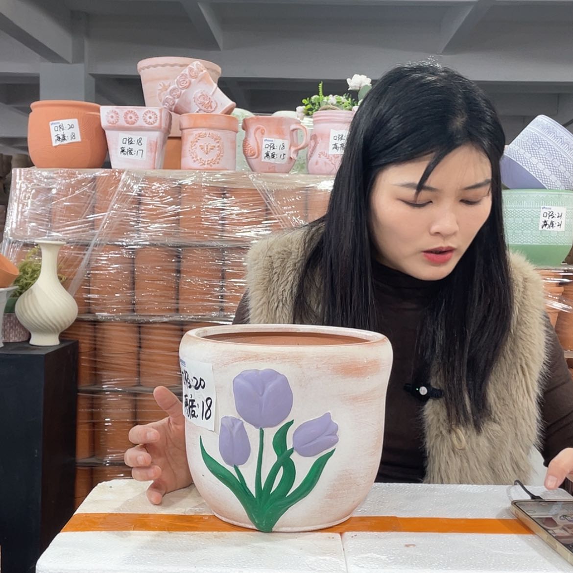 【闪购商品】红陶复古紫花郁金香20-18