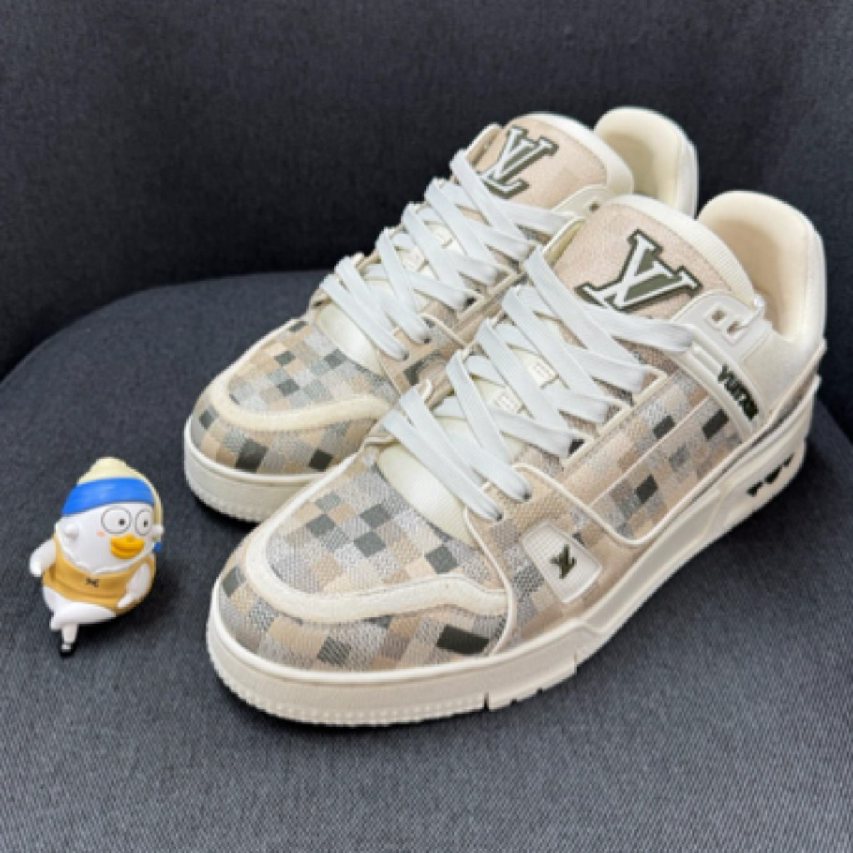 99新 LouisVuitton/路易威登 【试穿福利】蛇年限定米色棋盘格