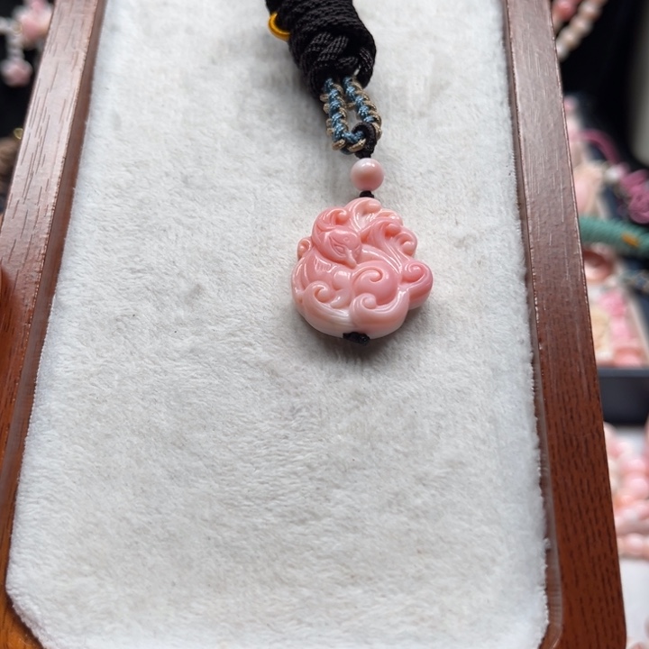 妙***3贝壳手串/手链粉贝狐狸吊坠