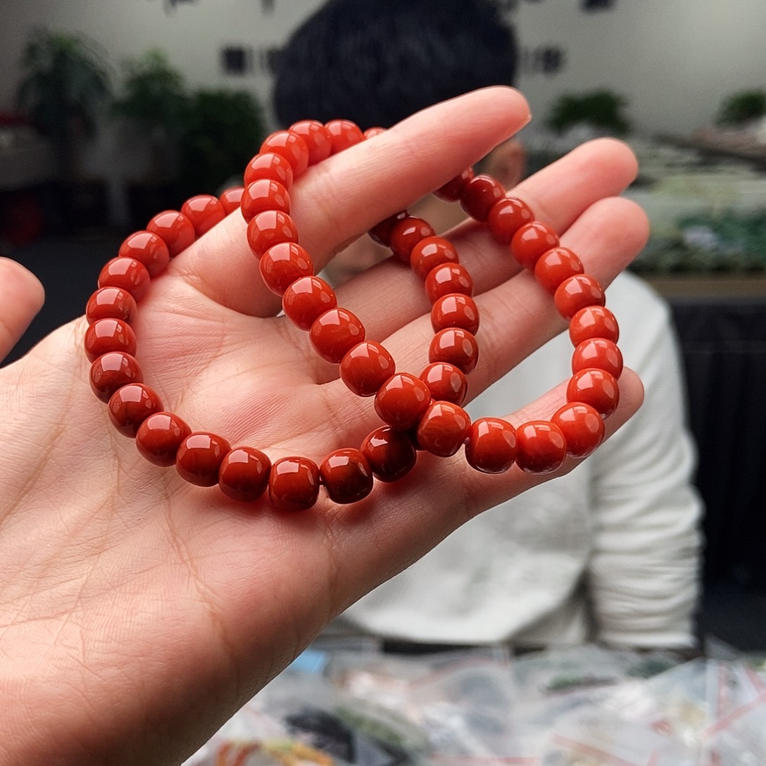 南红玛瑙未镶嵌颈饰手串 颜色多样性发拍一发一