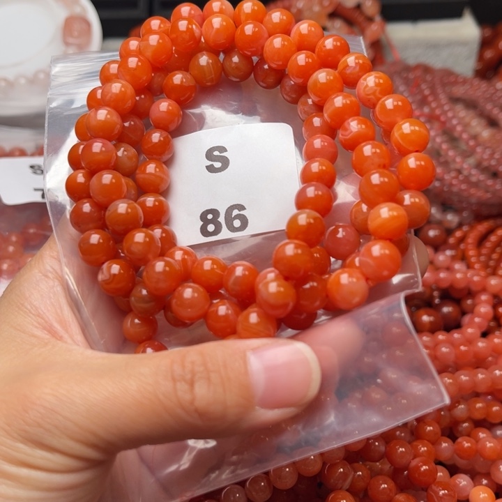 南红玛瑙未镶嵌多样性发货默认微瑕称重8mm