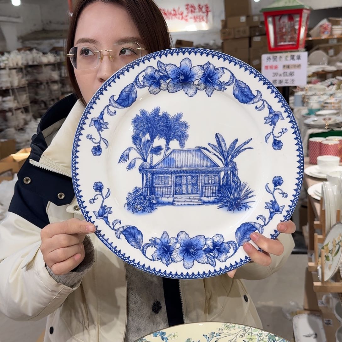 瓷高骨12英寸平盘30.5cm一个瑕疵品不忒不还 