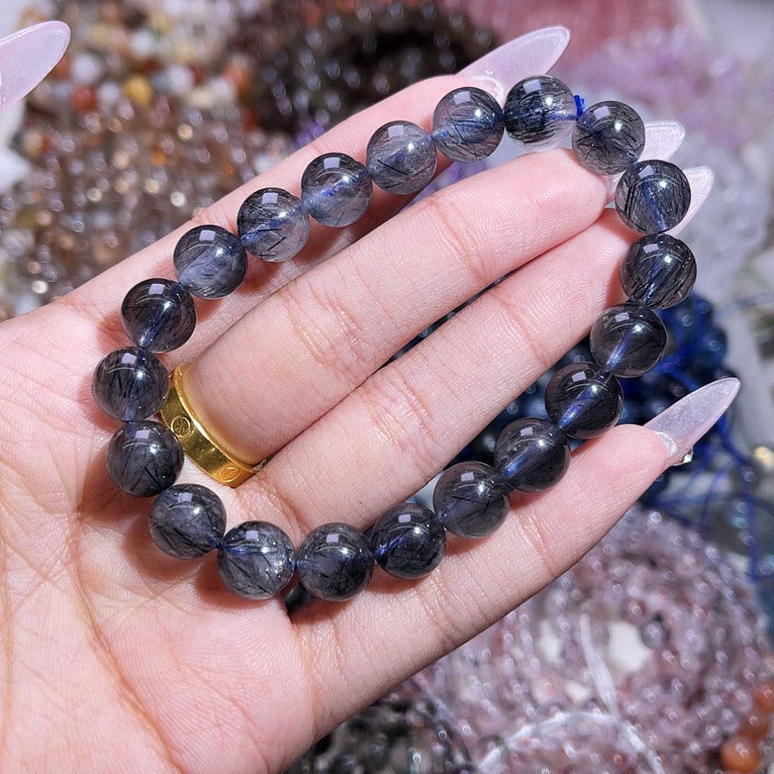 水晶手链未镶嵌蓝兔毛10