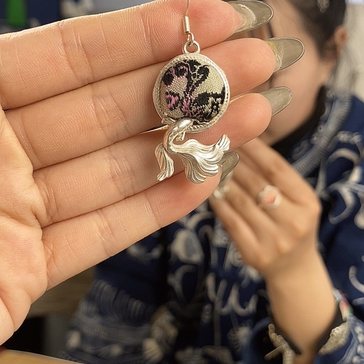 纯铜花岗石纯铜锡合金耳环