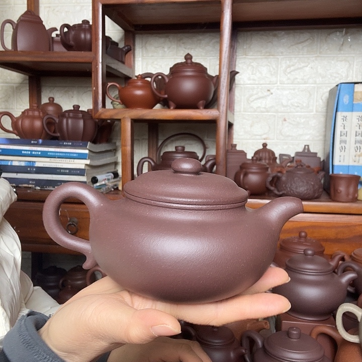 紫砂茶壶大仿古480cc天青精工半手工