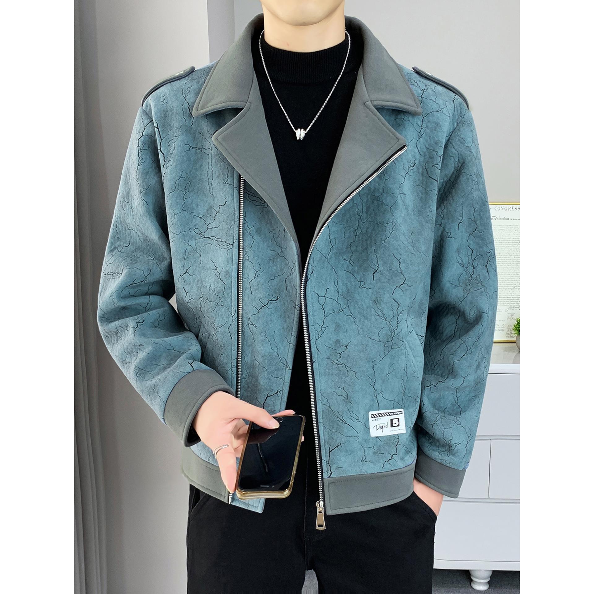 秋冬季夹克男士2025新款高级感痞帅短款毛呢外套潮流英伦西装上衣