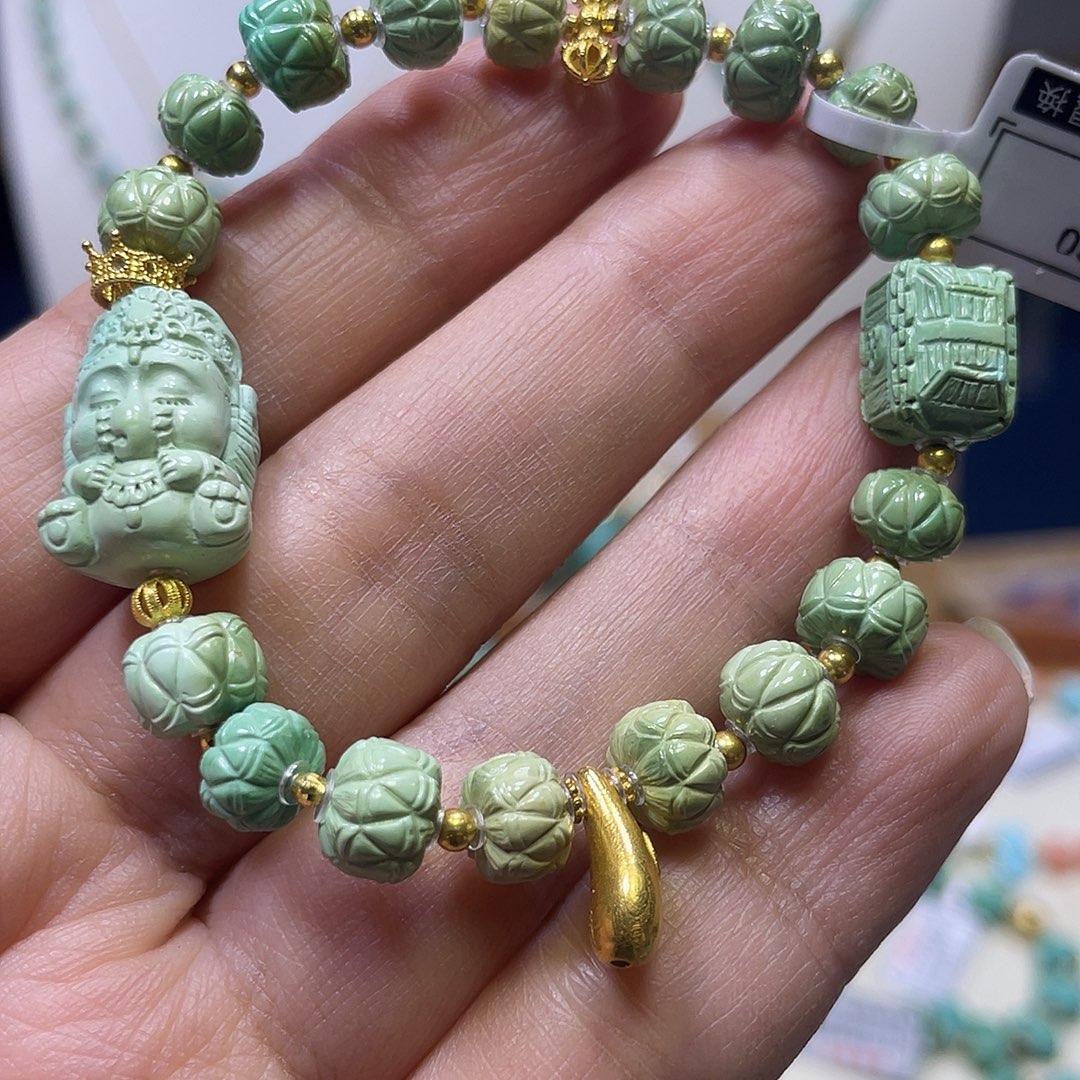 绿松石18K金镶嵌单圈