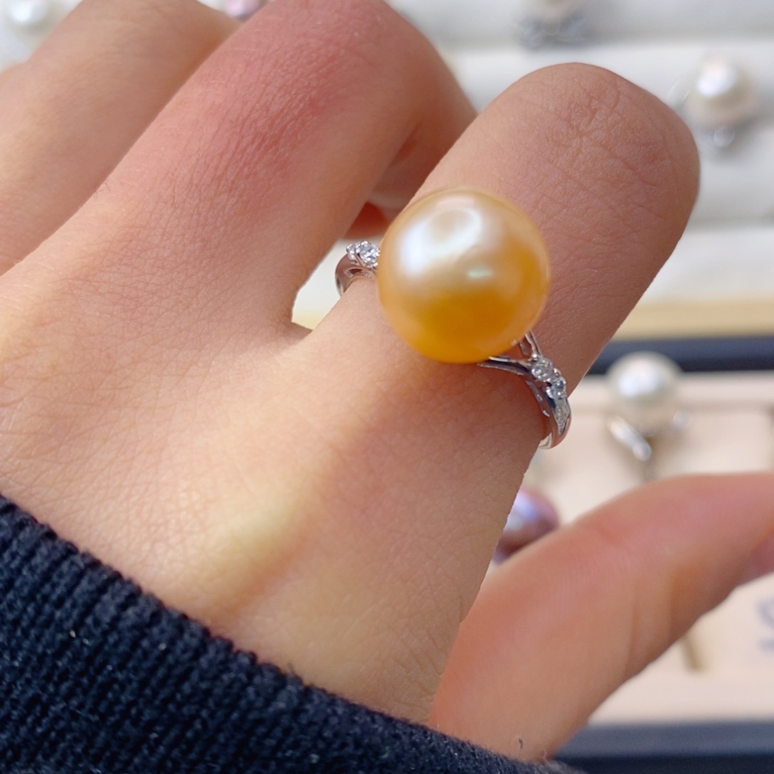 淡水珍珠戒指银S925镶嵌