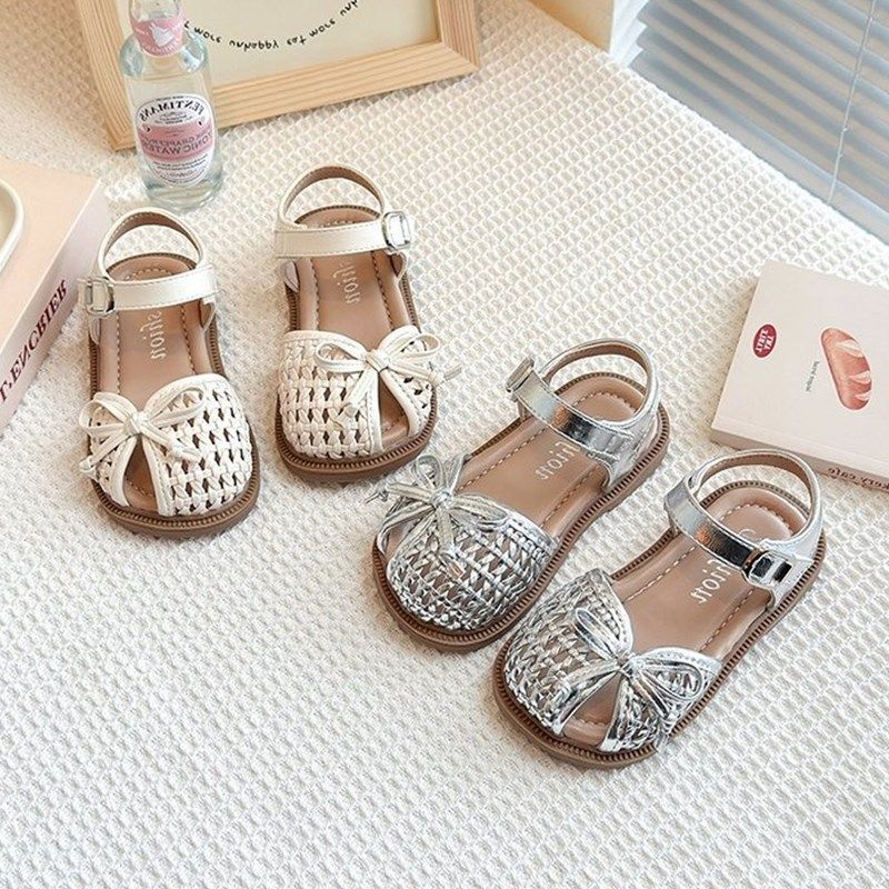 女宝宝编织网面凉鞋2025夏季新款女童透气网面凉鞋小女孩宝宝鞋子