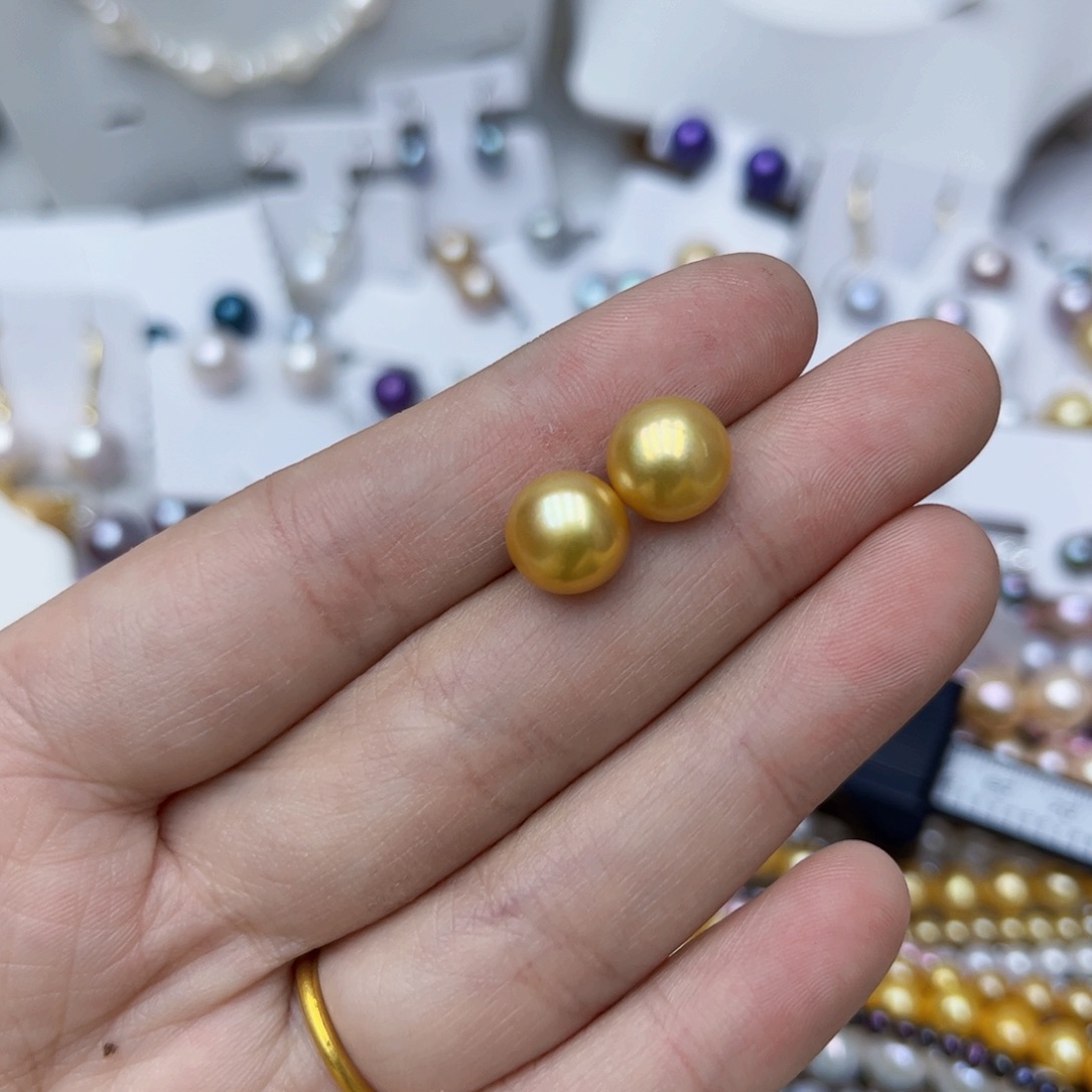 淡水珍珠耳饰银S925镶嵌