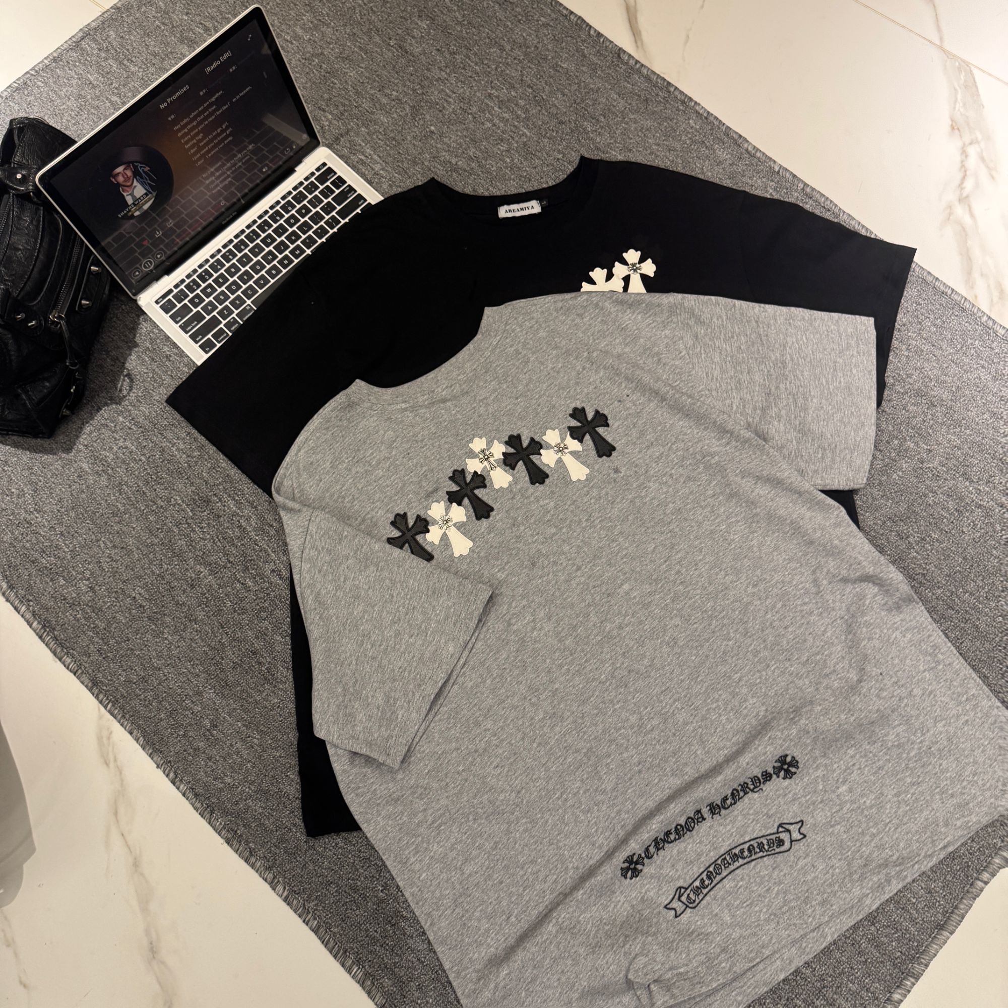 【十字序章】女秋潮牌低调大版型梵文十字短袖T恤CP679