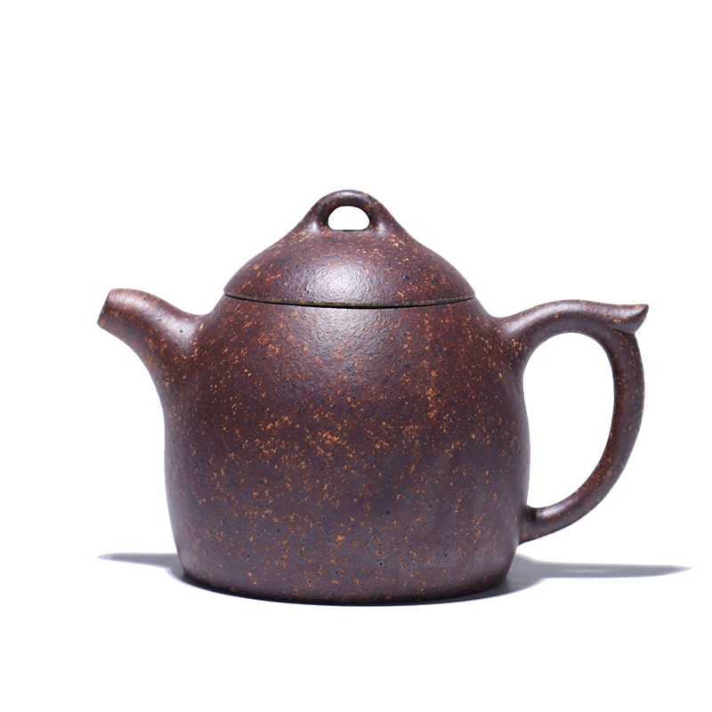大吉羊柴烧 宜兴紫砂壶茶壶茶具 紫焰砂秦权180ml庄泽明