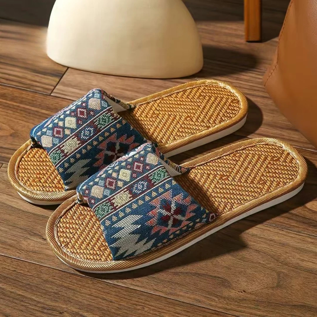 XDH12藤草手工编织拖鞋时尚居家透气拖鞋室内家用外穿拖鞋