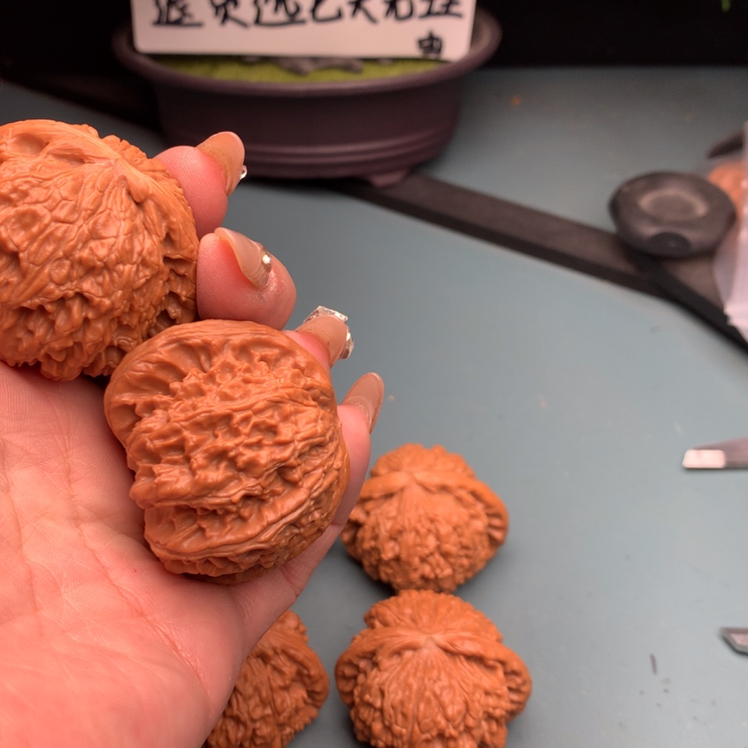 文玩核桃把件白狮子4445