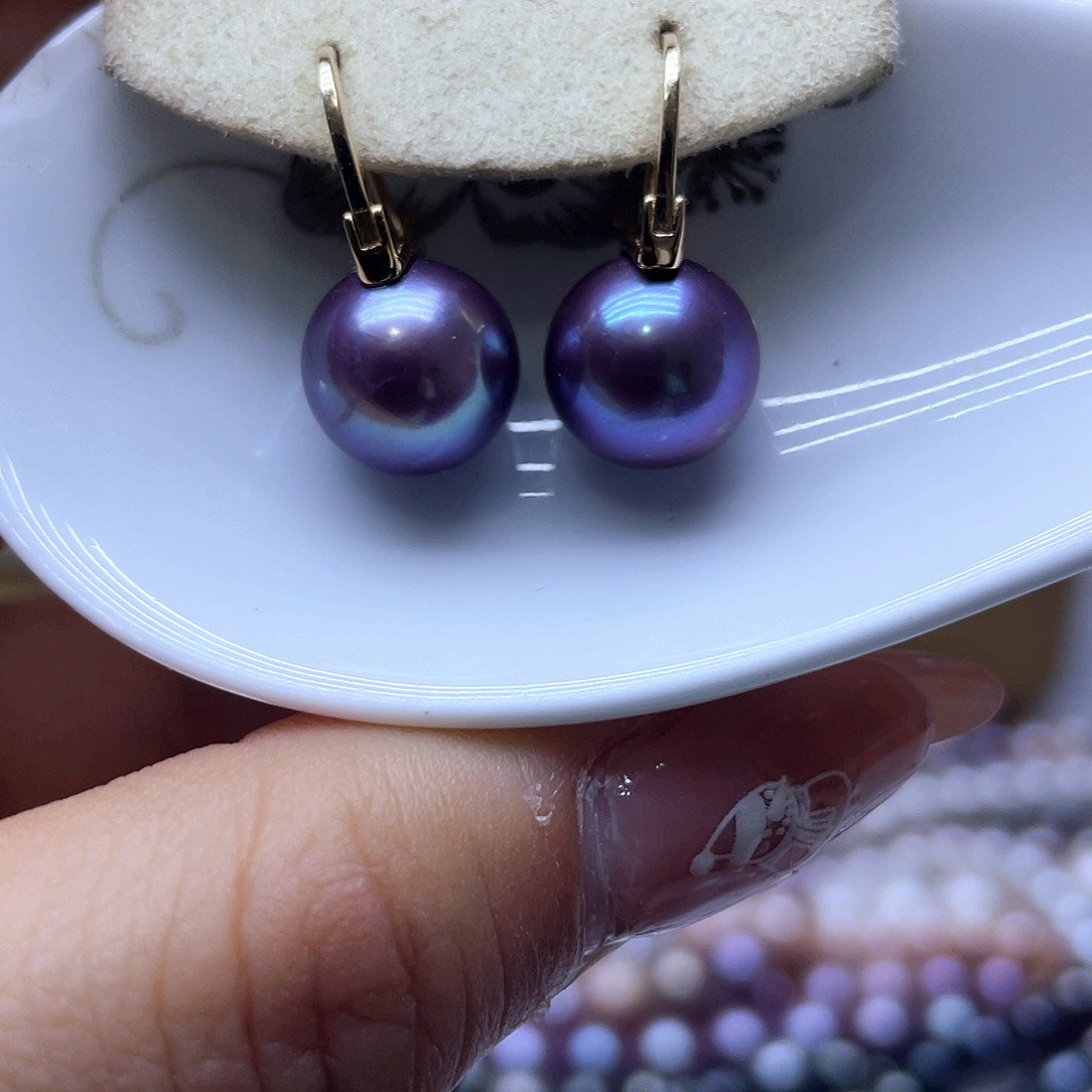 淡水珍珠耳饰银S925镶嵌